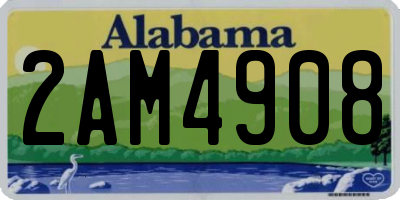 AL license plate 2AM4908