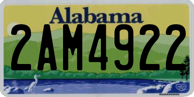 AL license plate 2AM4922