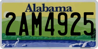 AL license plate 2AM4925