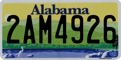 AL license plate 2AM4926