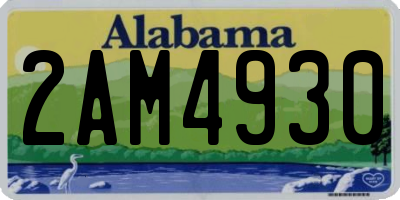 AL license plate 2AM4930