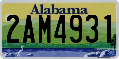 AL license plate 2AM4931