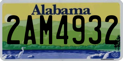 AL license plate 2AM4932