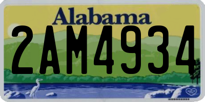 AL license plate 2AM4934