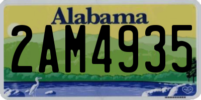 AL license plate 2AM4935