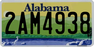 AL license plate 2AM4938