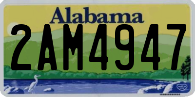 AL license plate 2AM4947