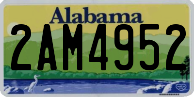 AL license plate 2AM4952
