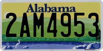 AL license plate 2AM4953