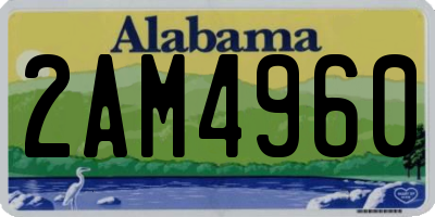 AL license plate 2AM4960
