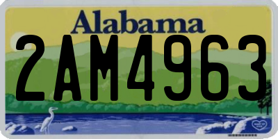 AL license plate 2AM4963