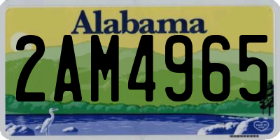 AL license plate 2AM4965