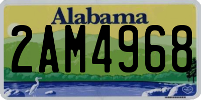 AL license plate 2AM4968