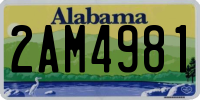 AL license plate 2AM4981
