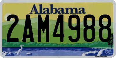 AL license plate 2AM4988