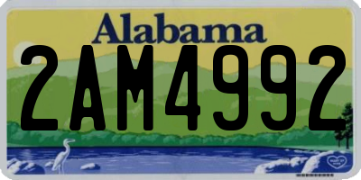AL license plate 2AM4992