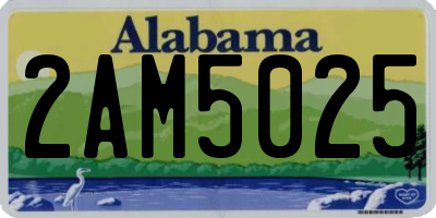 AL license plate 2AM5025