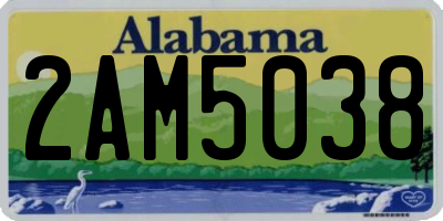AL license plate 2AM5038