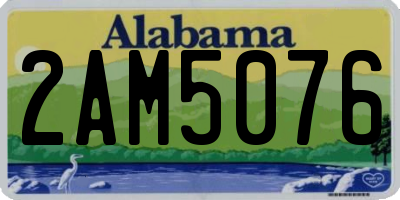 AL license plate 2AM5076