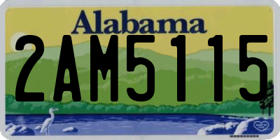 AL license plate 2AM5115