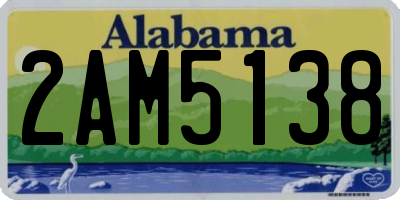 AL license plate 2AM5138