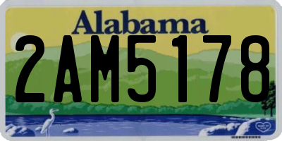 AL license plate 2AM5178