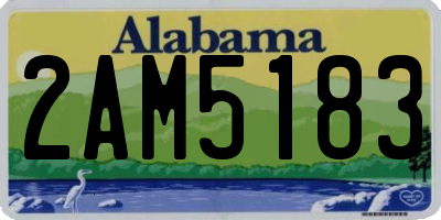 AL license plate 2AM5183