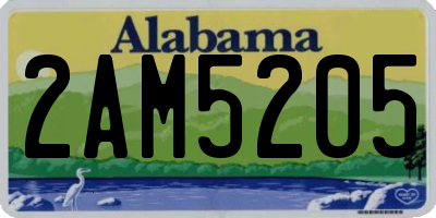 AL license plate 2AM5205