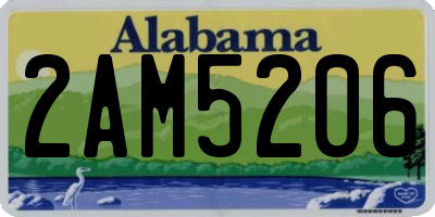 AL license plate 2AM5206