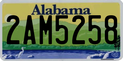 AL license plate 2AM5258