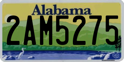 AL license plate 2AM5275