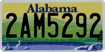 AL license plate 2AM5292