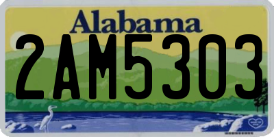 AL license plate 2AM5303