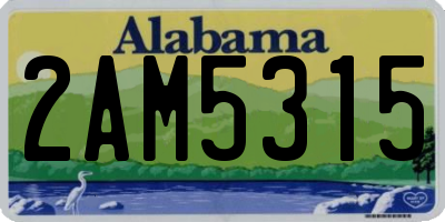 AL license plate 2AM5315