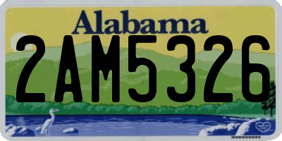 AL license plate 2AM5326