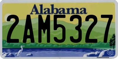 AL license plate 2AM5327