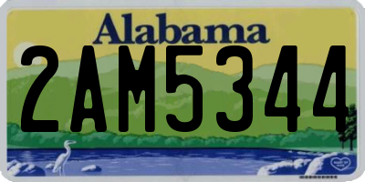 AL license plate 2AM5344