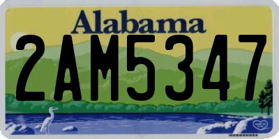 AL license plate 2AM5347