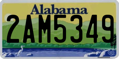 AL license plate 2AM5349