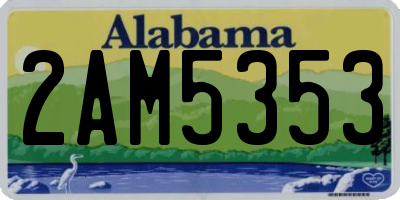AL license plate 2AM5353