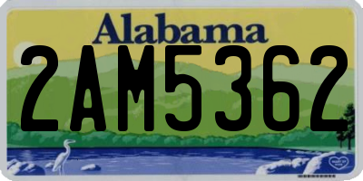 AL license plate 2AM5362