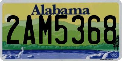 AL license plate 2AM5368
