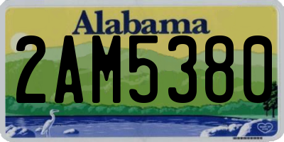 AL license plate 2AM5380