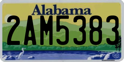 AL license plate 2AM5383