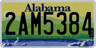 AL license plate 2AM5384