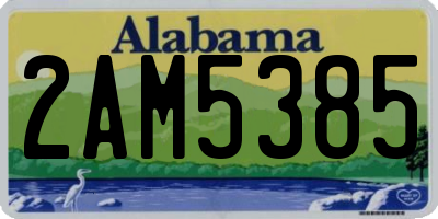 AL license plate 2AM5385