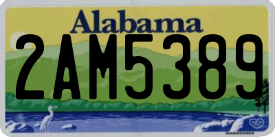 AL license plate 2AM5389