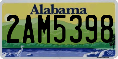 AL license plate 2AM5398