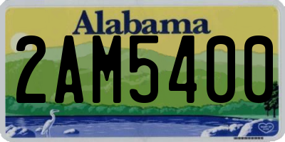 AL license plate 2AM5400
