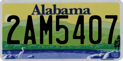 AL license plate 2AM5407